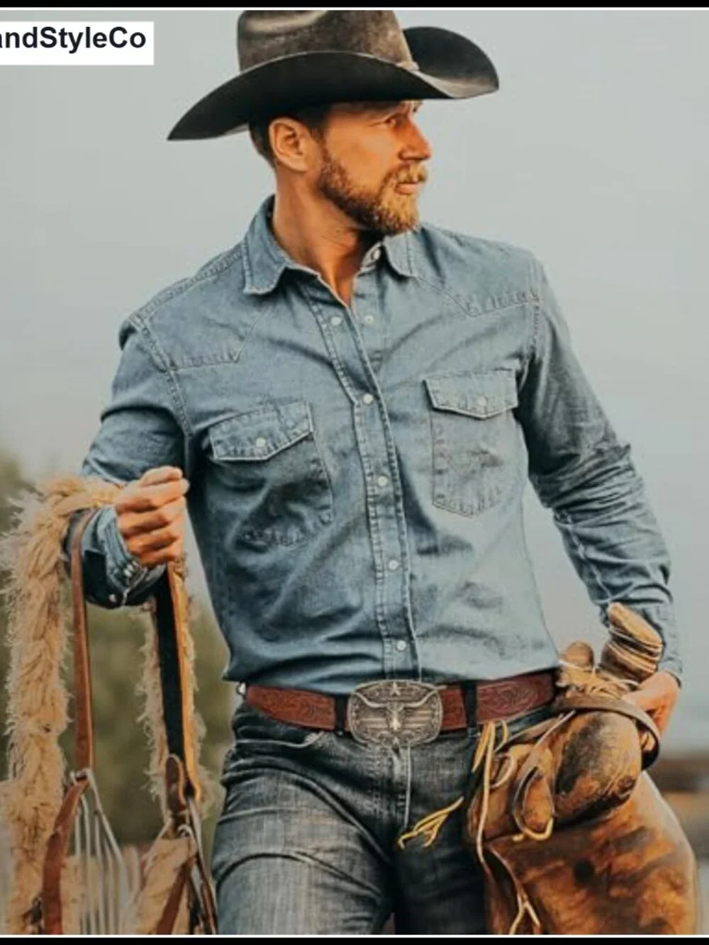 Western Cowboy Ratchet Belt Leather Adjustable Men Women